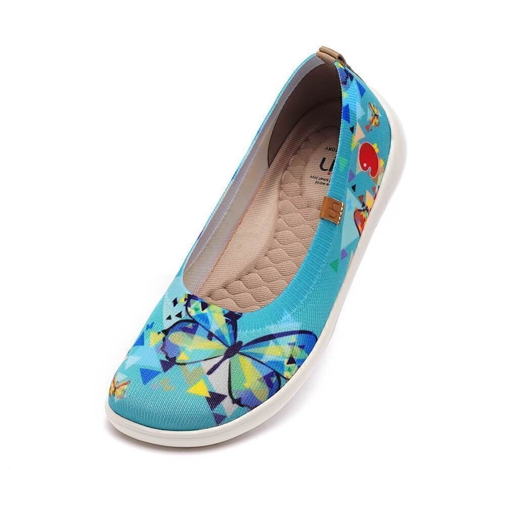 UIN Women's Ballet Flats Slip On Pointed Toe Casual Shoes (Cubic Butterfly) - Picture 8 of 9